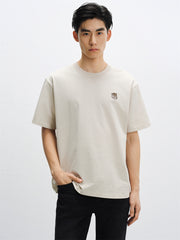 Men's Cotton T-Shirt with Small Embroidery