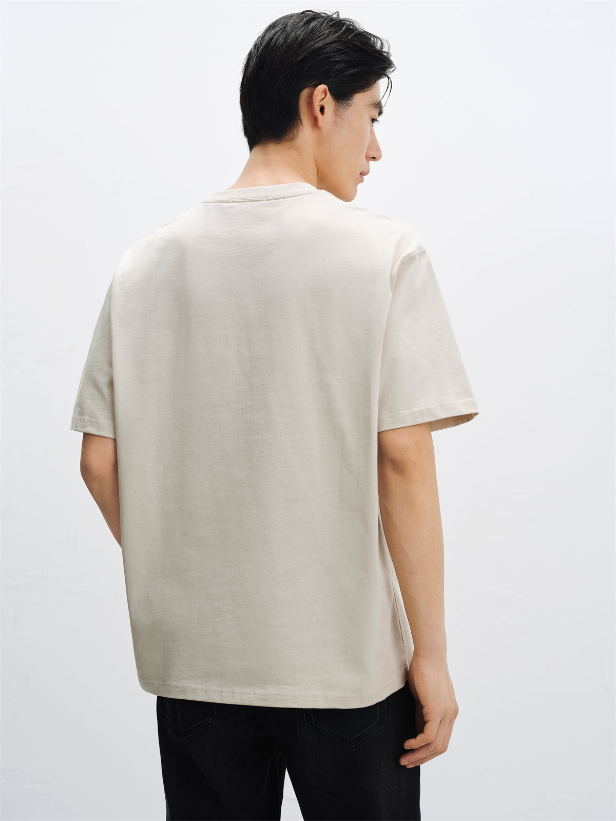 Men's Cotton T-Shirt with Small Embroidery