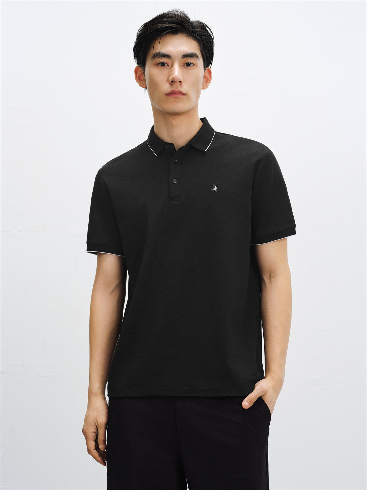 Men's Cooling Khaki Polo Shirt with Contrast Edges