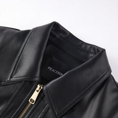 Women's Retro Patchwork Leather Jacket