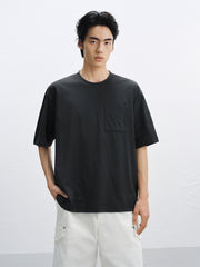 Men's Solid T-Shirt with Embroidered Pocket