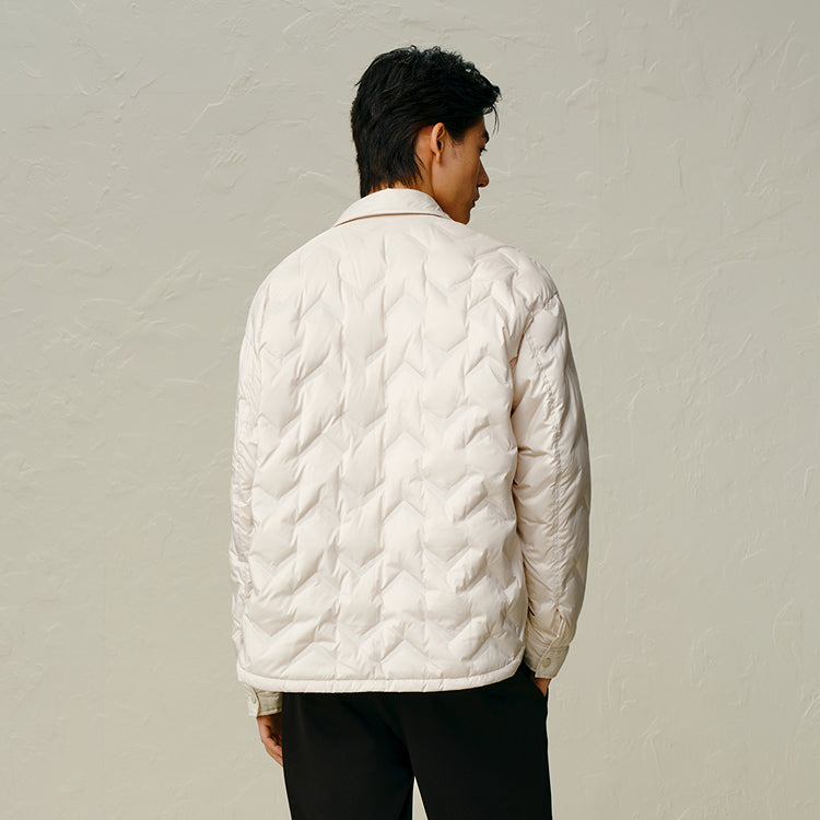 Men's Khaki Embossed Label Puffer Jacket