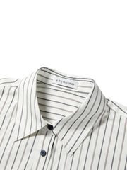 Women's Commuter Striped Detachable Scarf Shirt