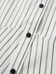 Women's Commuter Striped Detachable Scarf Shirt