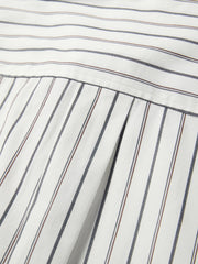 Women's Commuter Striped Detachable Scarf Shirt