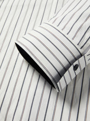 Women's Commuter Striped Detachable Scarf Shirt