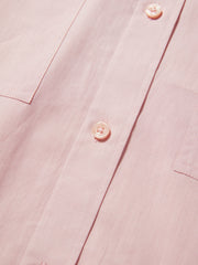 Women's Casual Pink Cropped Long-Sleeve Shirt