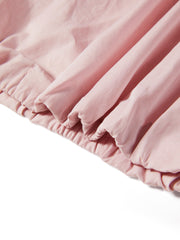 Women's Casual Pink Cropped Long-Sleeve Shirt
