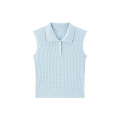 Women's commuter-style sleeveless  polo shirt