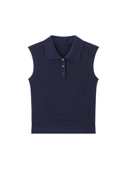 Women's commuter-style sleeveless  polo shirt