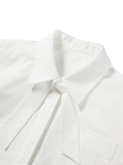 Women's Long-Sleeve Shirt with Detachable Tie