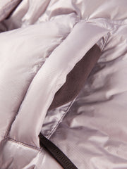 Women's Casual Hooded White Duck Down Purple Puffer Jacket