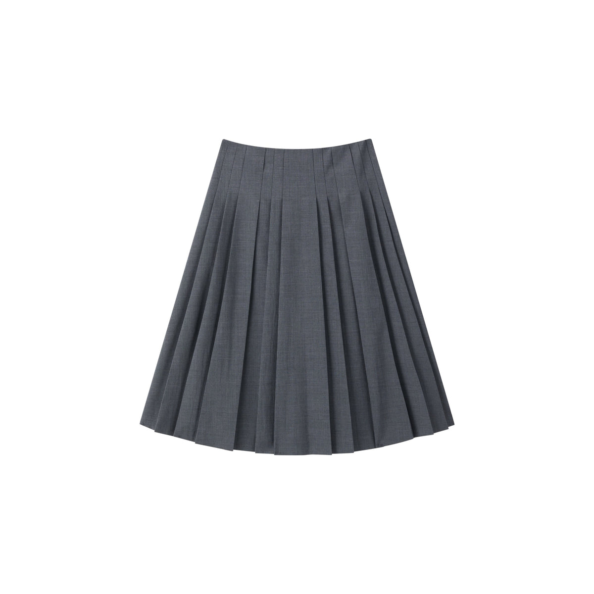 Women's Commute-Style Gray Pleated Midi Skirt