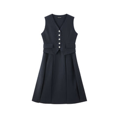 Women's Commute Fake Two-Piece Dress