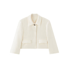 Women's tailored boxy casual lapel jacket