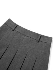 Women's Commuter Soft-Touch Midi Pleated High-Waist Skirt