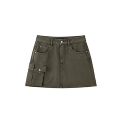 Women's High-Waist A-Line Utility Skirt