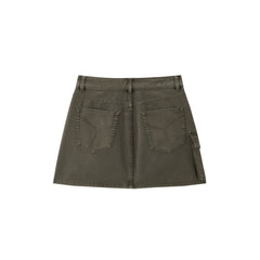 Women's High-Waist A-Line Utility Skirt