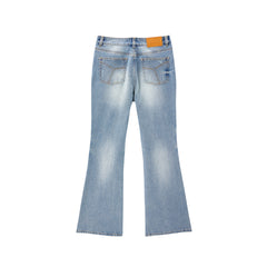 Women's Vintage Washed High-Waist Flared Pants