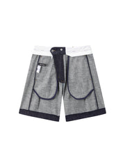 Women's A-line wide-leg denim shorts