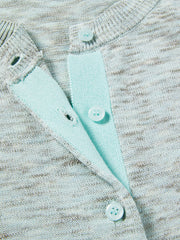 Women's Melange Color-Block Short-Sleeve Knit Cardigan