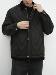 Men's Down Jacket with Corduroy Collar