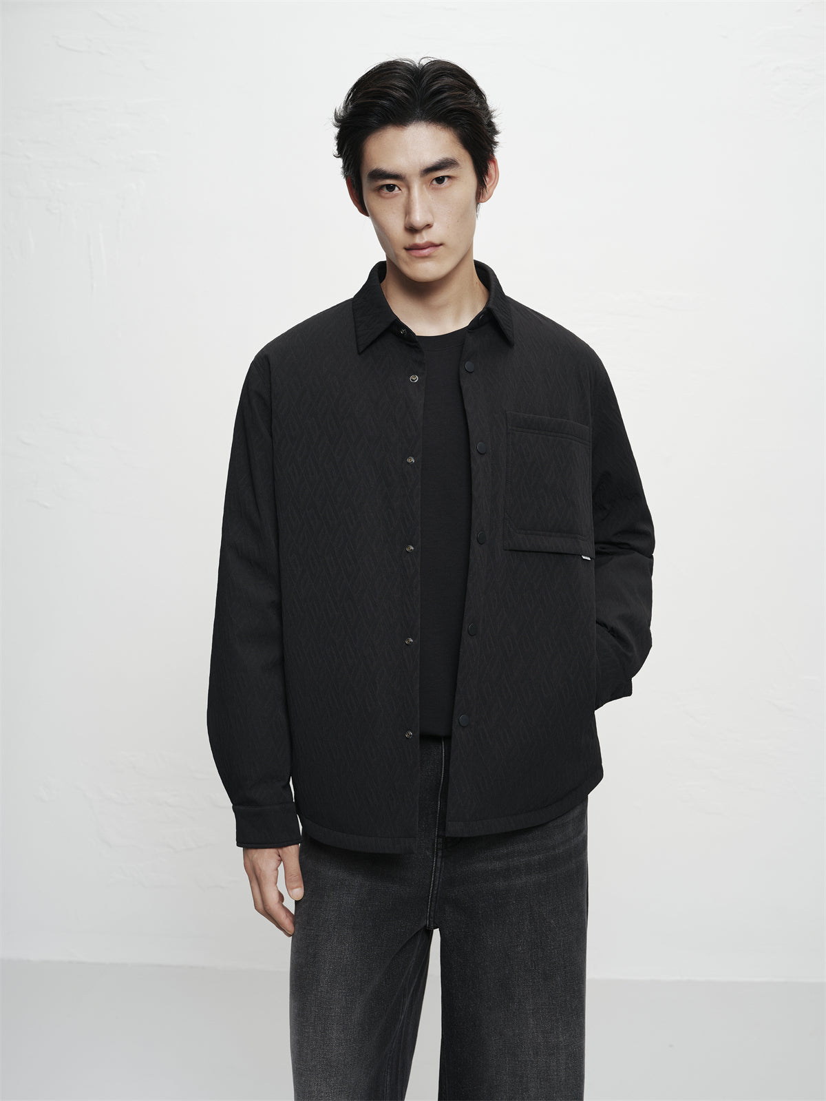 Men's 3D Jacquard Down Shirt Jacket