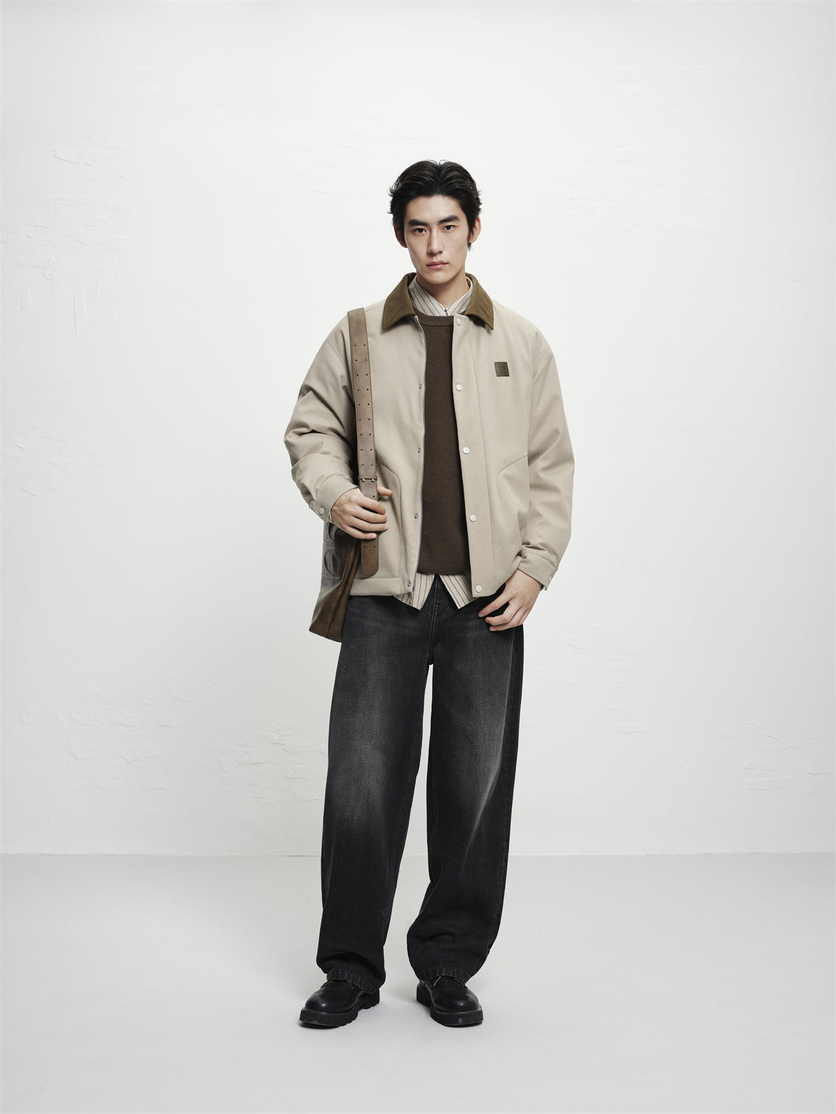 Men's Utility Down Jacket with Contrast Details