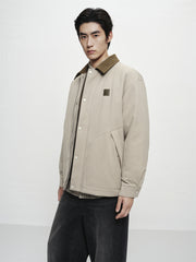 Men's Utility Down Jacket with Contrast Details