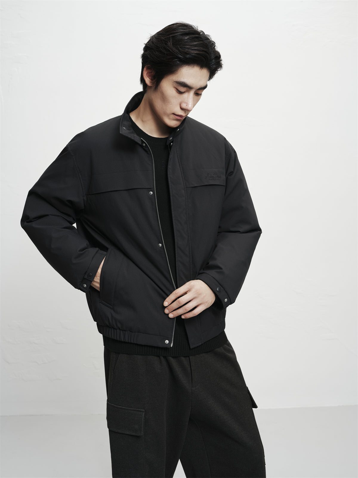 Men's Short Stand-Collar Tailored Down Jacket