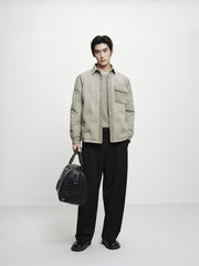 Men's Solid Lightweight Down Shirt Jacket