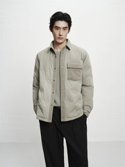 Men's Solid Lightweight Down Shirt Jacket