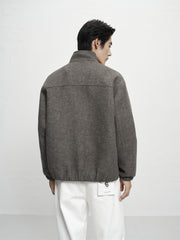 Men's Stand-Collar Wool-Blend Tailored Jacket