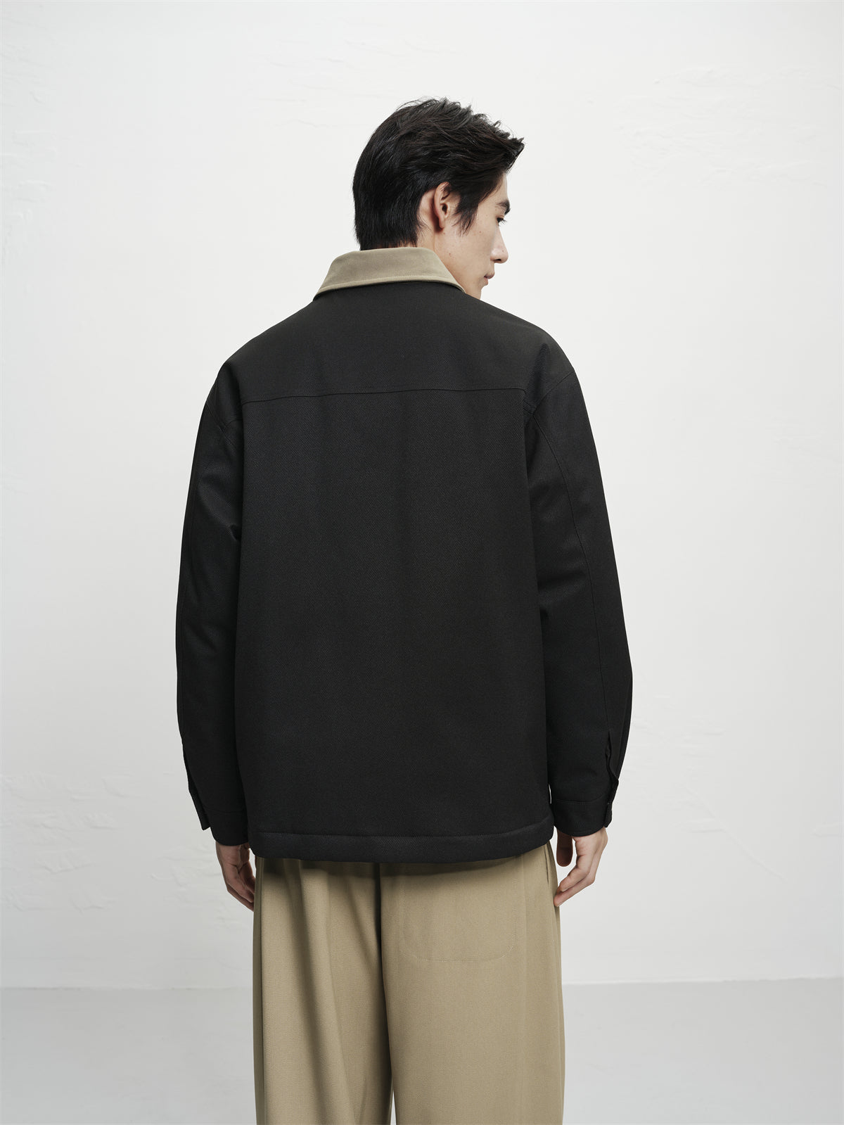Men's Utility Down Jacket with Contrast Details