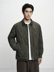 Men's Down Jacket with Corduroy Collar