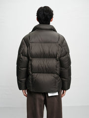 Men's Brown 95% Down Diamond-Quilted Puffer Jacket