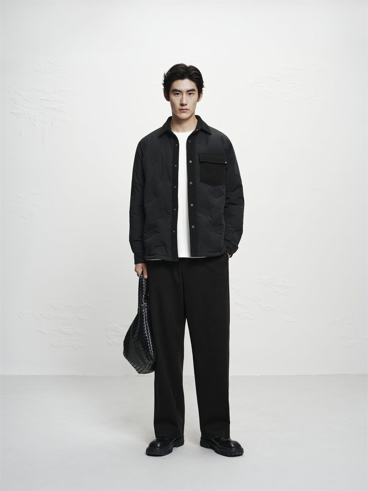 Men's Solid Lightweight Down Shirt Jacket