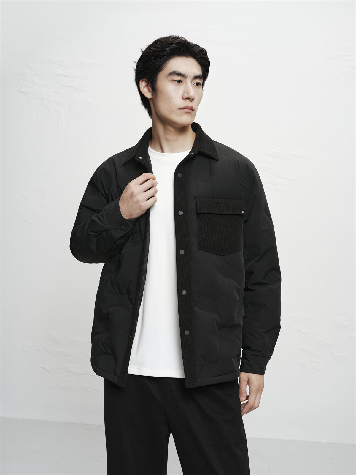 Men's Solid Lightweight Down Shirt Jacket