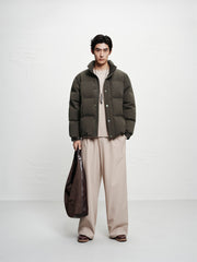 Men's Short Black-Gold Puffer Jacket