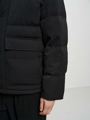 Men's Textured Jacquard Stand-Collar Down Jacket