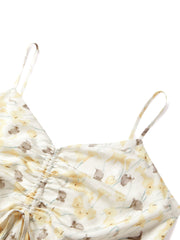 Women's Ruched Printed Slip Dress