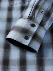 Women's Commuter Tencel Plaid Detachable-Tie Shirt