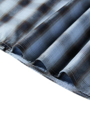 Women's Commuter Tencel Plaid Detachable-Tie Shirt