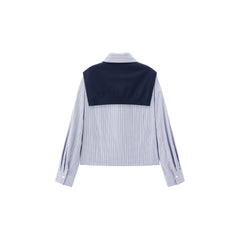 Women's Striped Shirt With Shawl