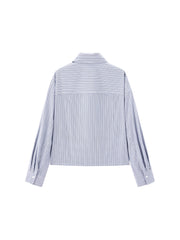 Women's Striped Shirt With Shawl