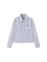 Women's Striped Shirt With Shawl