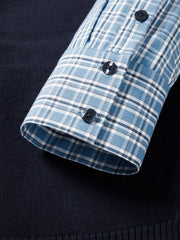 Women's Commuter Plaid Shirt & Knit Vest Two-Piece Set
