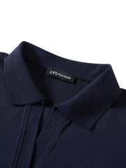 Women's Pleated Waist Polo Neck T-Shirt