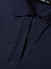 Women's Pleated Waist Polo Neck T-Shirt