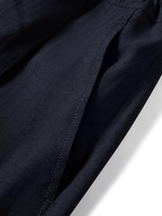 Women's Casual Navy Wide-Leg Straight Pants